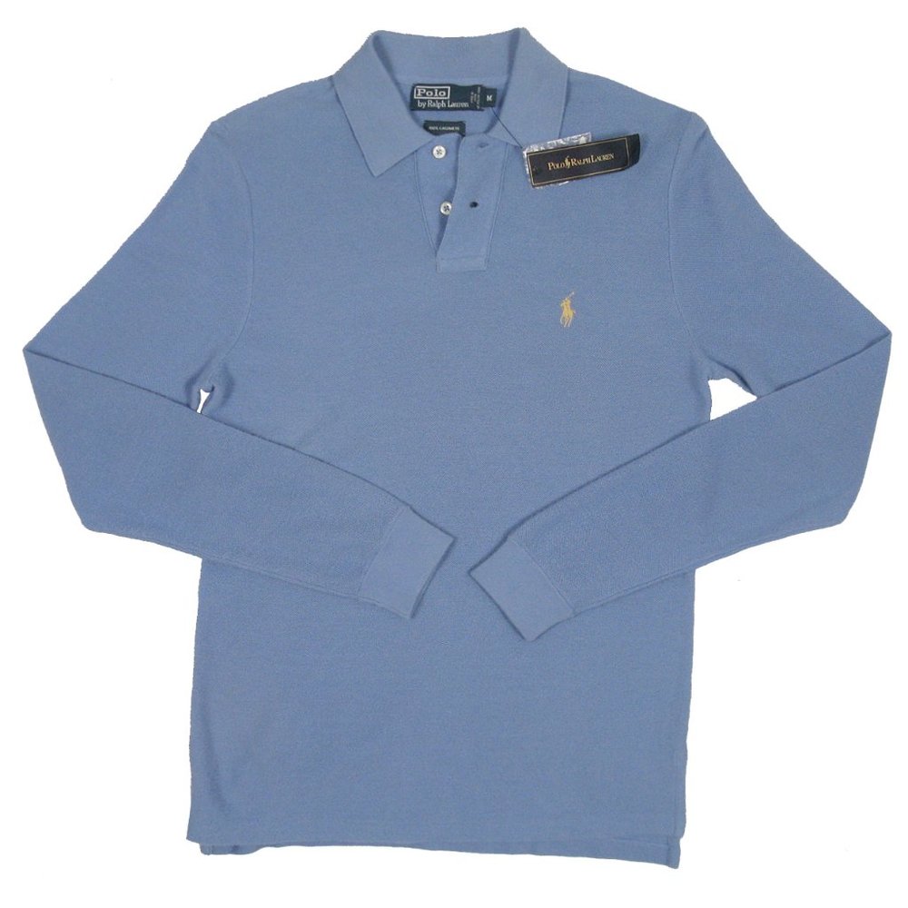 NEW $445 Polo Ralph Lauren Pure Cashmere Polo Shirt! XL Light Blue VERY SLIM FIT